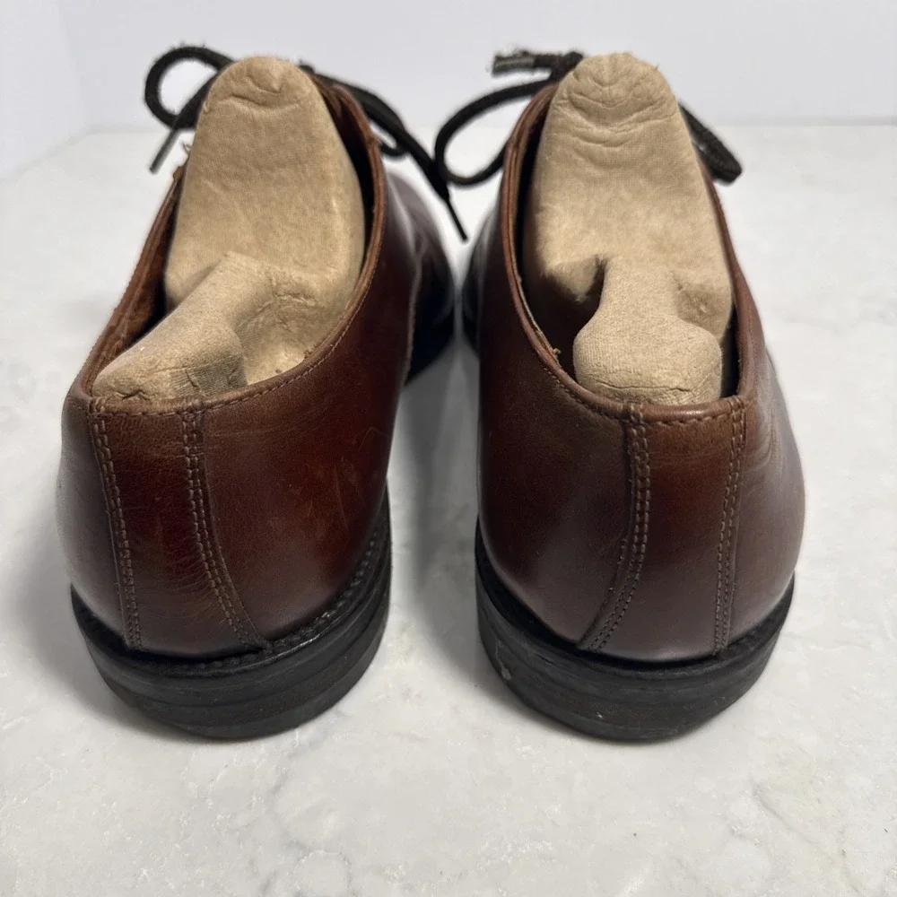 Johnson & Murphy Men's Shoes 10.5 M Brown Oxford LEATHER MADE IN ITALY 20-3240